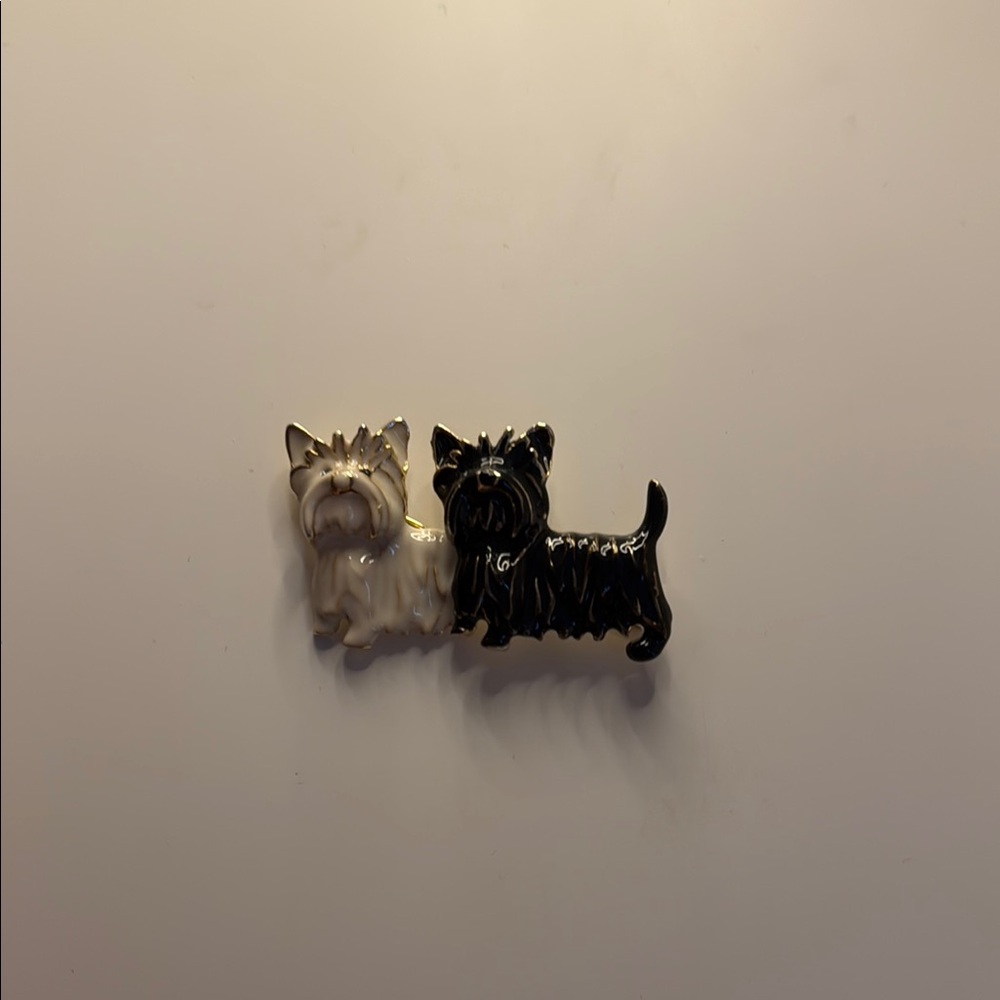 Black and White Dog Brooch